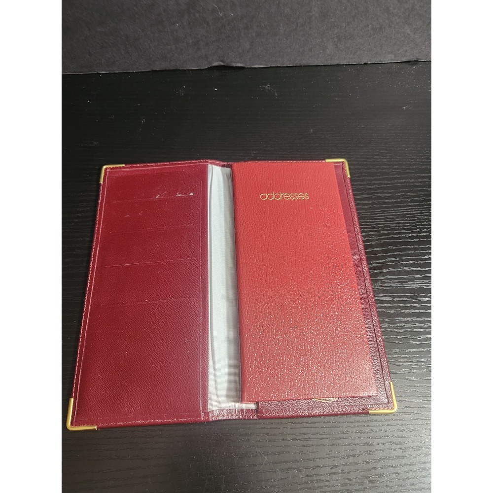 Leathersmith London Burgundy Leather Address Book wallet checkbook England VTG